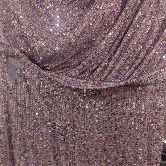 Mac Duggal purple Sequined Ruched One Shoulder Gown - Picture 7 of 10